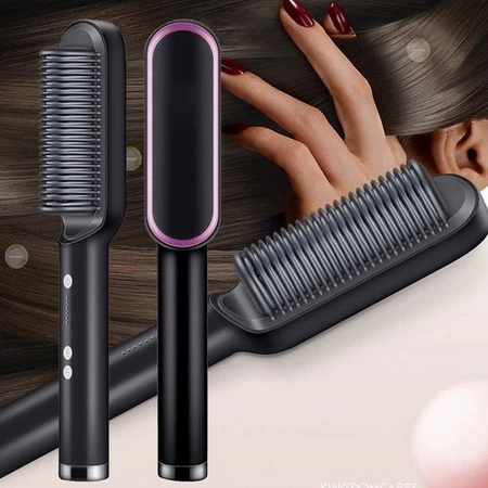 Cepillo alisador doble voltaje 5 en 1: alisa, hidrata, moldea, delinea y anti-frizz.