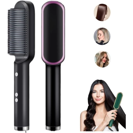 Cepillo alisador doble voltaje 5 en 1: alisa, hidrata, moldea, delinea y anti-frizz.