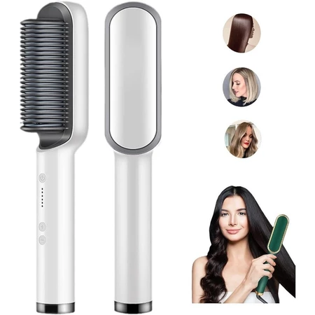 Cepillo alisador doble voltaje 5 en 1: alisa, hidrata, moldea, delinea y anti-frizz.
