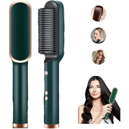 Cepillo alisador doble voltaje 5 en 1: alisa, hidrata, moldea, delinea y anti-frizz.
